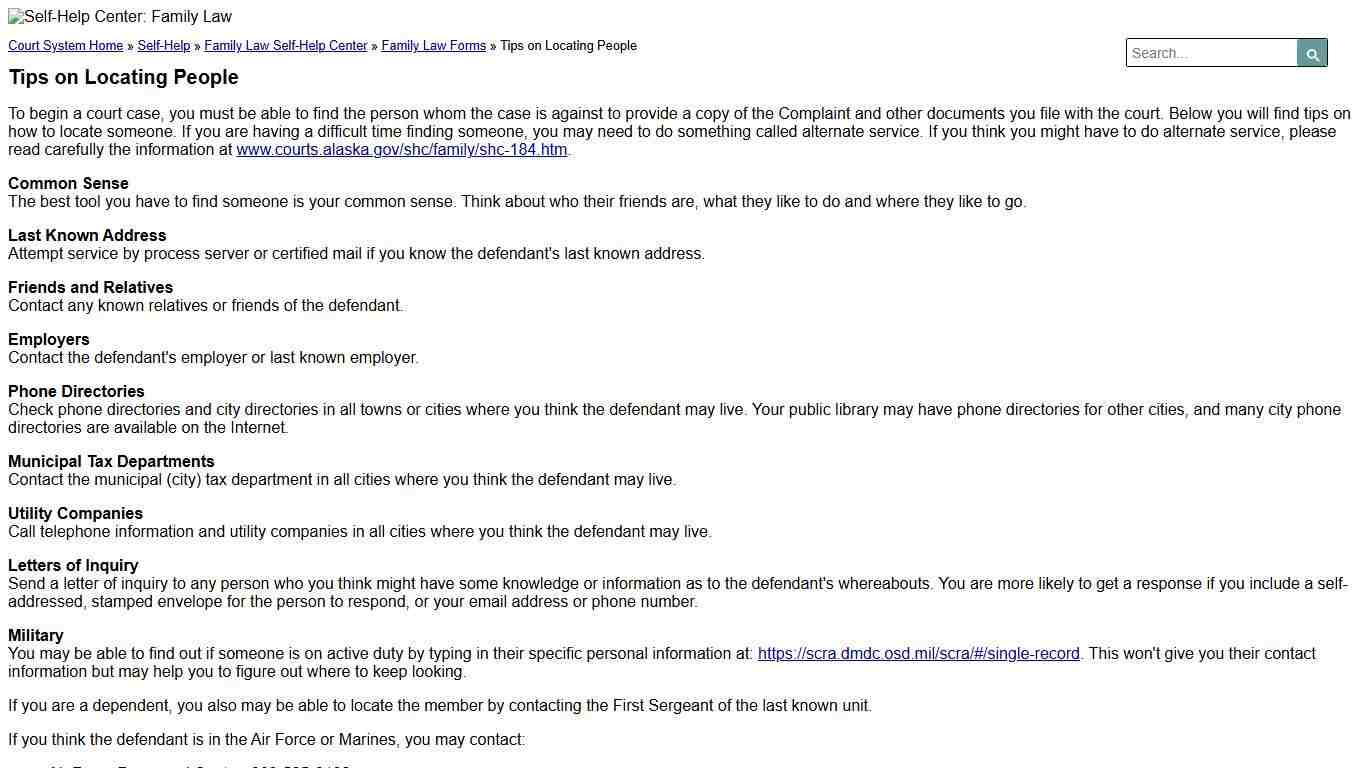 Tips on Locating People